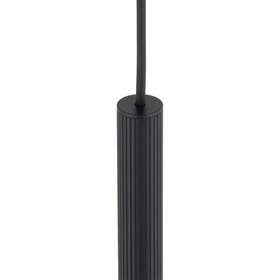 Lampada a sospensione cilindro nero rigato 75 cm