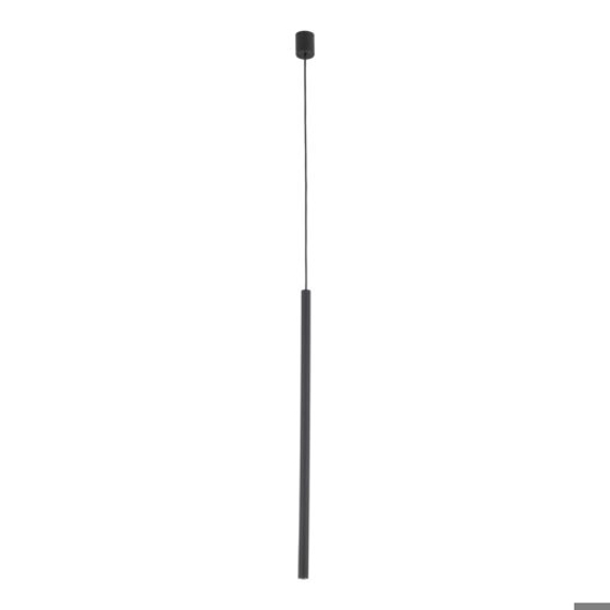 Lampada a sospensione cilindro nero rigato 75 cm