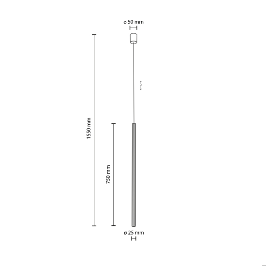 Lampada a sospensione cilindro rigato marrone 75 cm