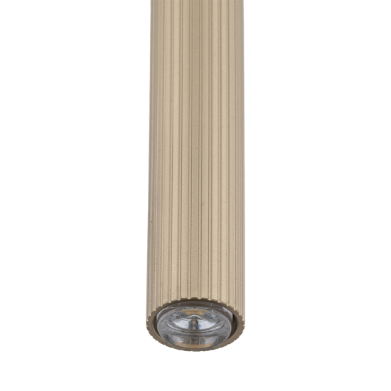 Lampadario cilindro 75 cm rigato a sospensione sabbia champagne