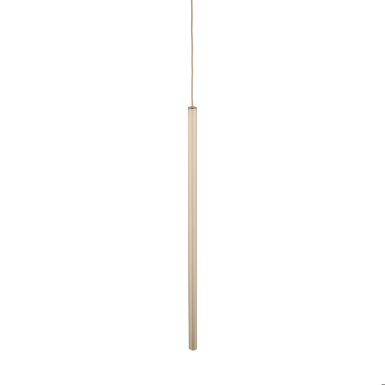 Lampadario cilindro 75 cm rigato a sospensione sabbia champagne