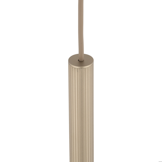 Lampadario cilindro 75 cm rigato a sospensione sabbia champagne