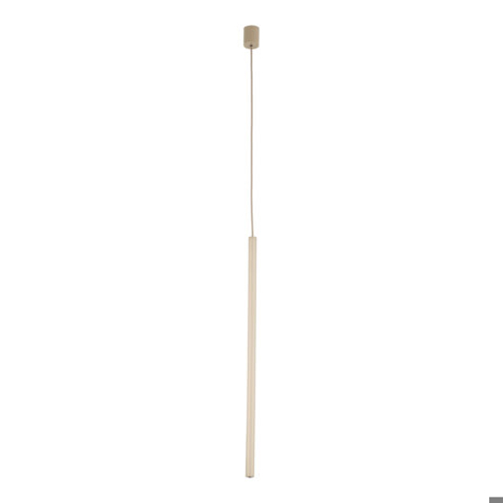 Lampadario cilindro 75 cm rigato a sospensione sabbia champagne