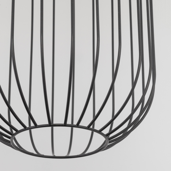 Lampadario a sospensione  nero gabbia di metallo design moderno