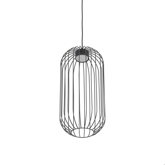 Lampadario a sospensione  nero gabbia di metallo design moderno