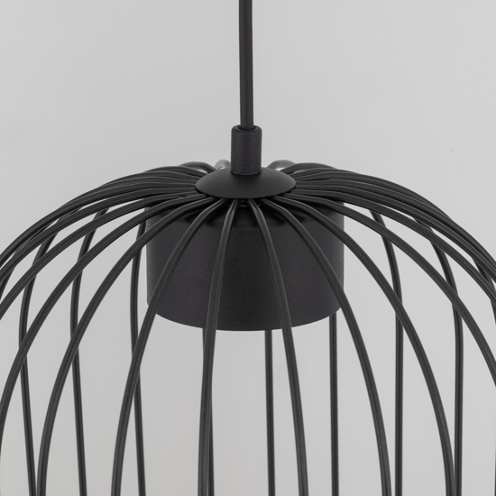 Lampadario a sospensione  nero gabbia di metallo design moderno