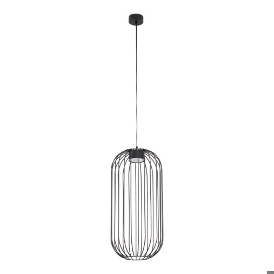 Lampadario a sospensione  nero gabbia di metallo design moderno