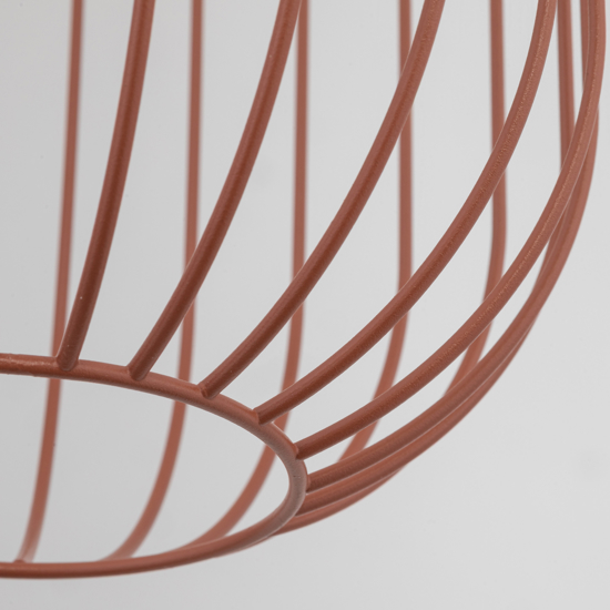 Lampada a sospensione gabbia di metallo rosso mattone design moderno