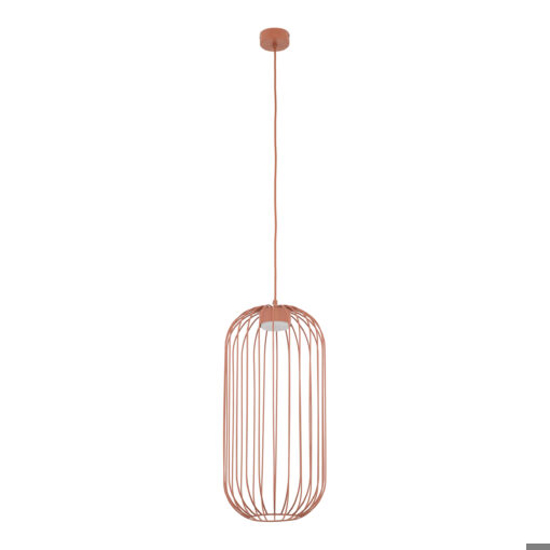 Lampada a sospensione gabbia di metallo rosso mattone design moderno