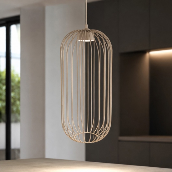 Lampada a sospensione gabbia di metallo sabbia design moderno