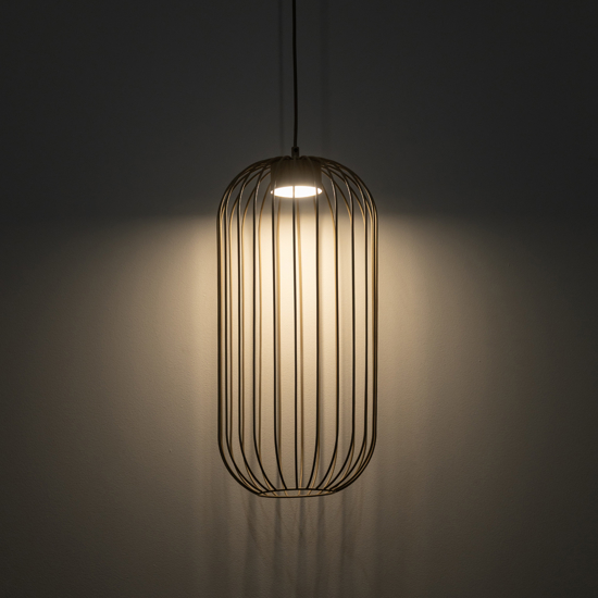 Lampada a sospensione gabbia di metallo sabbia design moderno