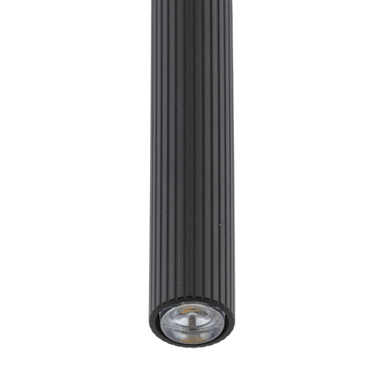 Lampada a sospensione cilindro nero 50 cm rigato per isola cucina