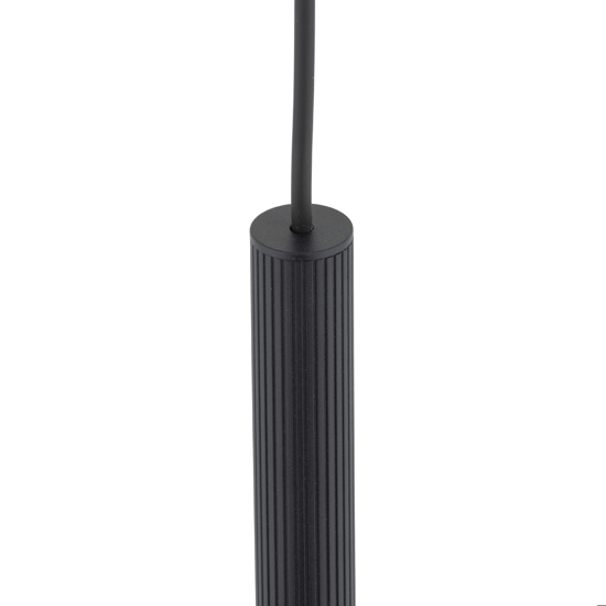Lampada a sospensione cilindro nero 50 cm rigato per isola cucina