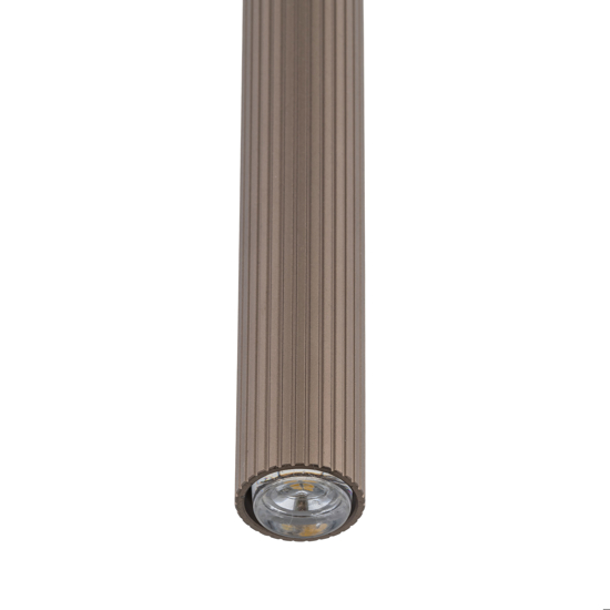 Lampada a sospensione 50 cm cilindro rigato marrone