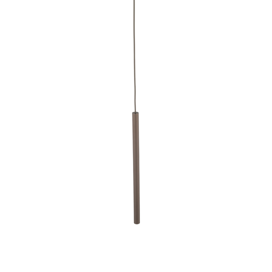 Lampada a sospensione 50 cm cilindro rigato marrone
