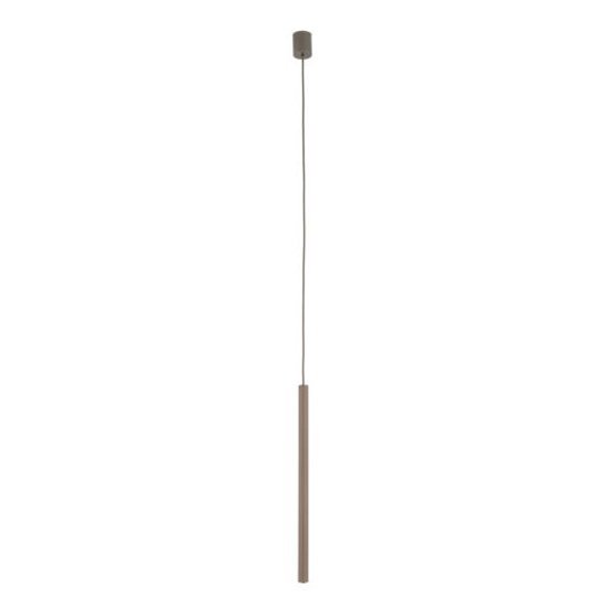 Lampada a sospensione 50 cm cilindro rigato marrone