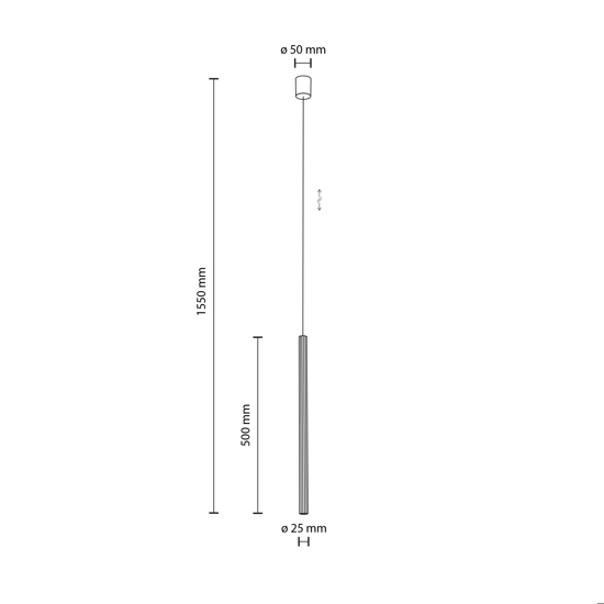 Lampada a sospensione 50 cm cilindro rigato marrone