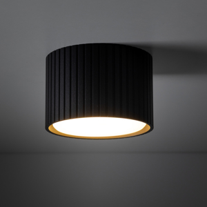 Faretto lampada da soffitto cilindro nero rigato gx53