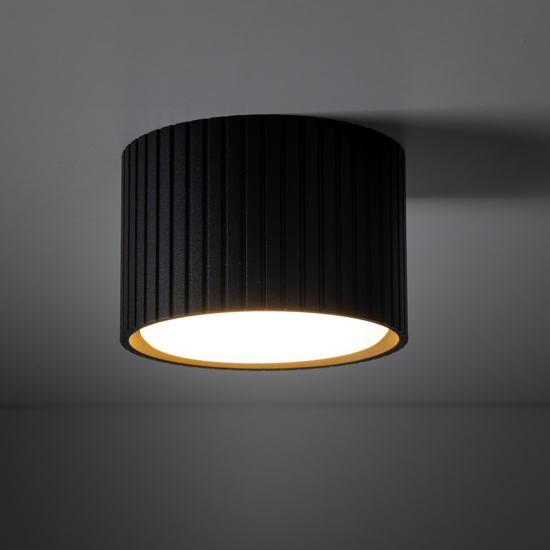 Faretto lampada da soffitto cilindro nero rigato gx53