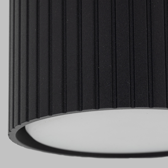 Faretto lampada da soffitto cilindro nero rigato gx53