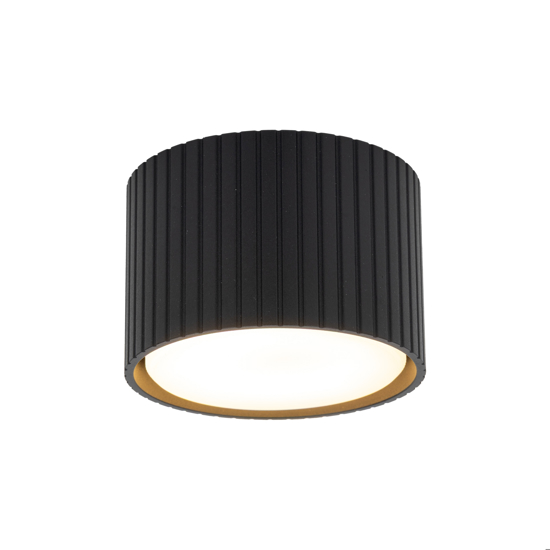 Faretto lampada da soffitto cilindro nero rigato gx53