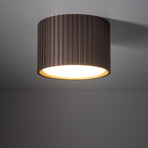 Faretto lampada da soffitto marrone cilindro rigato