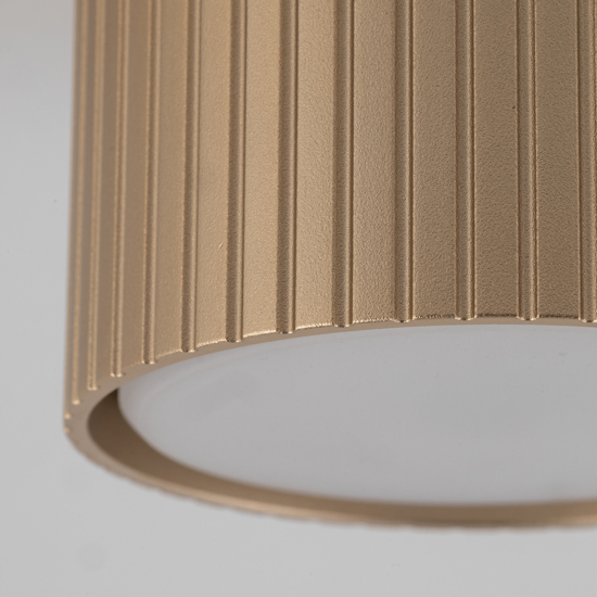 Faretto lampada da soffitto cilindro rigato champagne