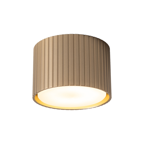 Faretto lampada da soffitto cilindro rigato champagne