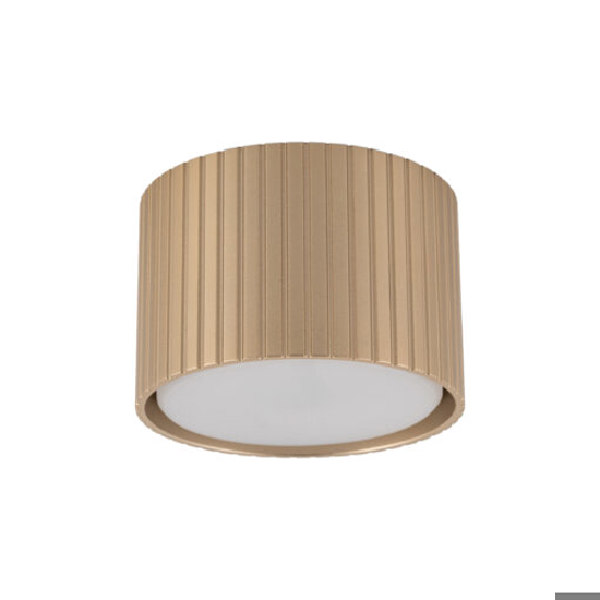 Faretto lampada da soffitto cilindro rigato champagne