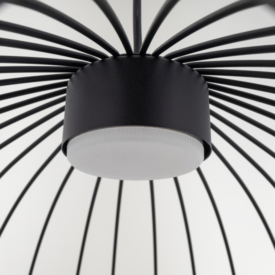 Lampadario nero gabbia di metallo a sospensione design moderno