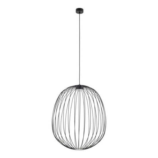 Lampadario nero gabbia di metallo a sospensione design moderno