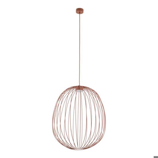 Lampadario a sospensione gabbia di metallo rosso mattone design moderno