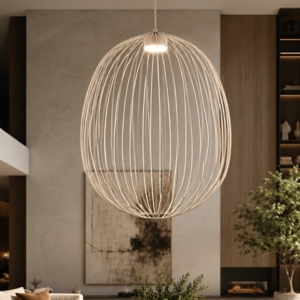 Lampadario gabbia di metallo sabbia a sospensione design moderno per soggiorno