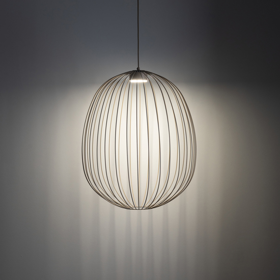 Lampadario gabbia di metallo sabbia a sospensione design moderno per soggiorno