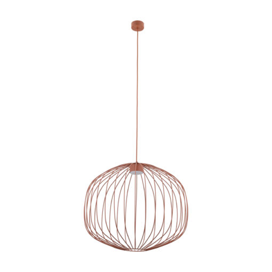 Lampadario a sospensione gabbia di metallo rosso mattone design moderno per soggiorno