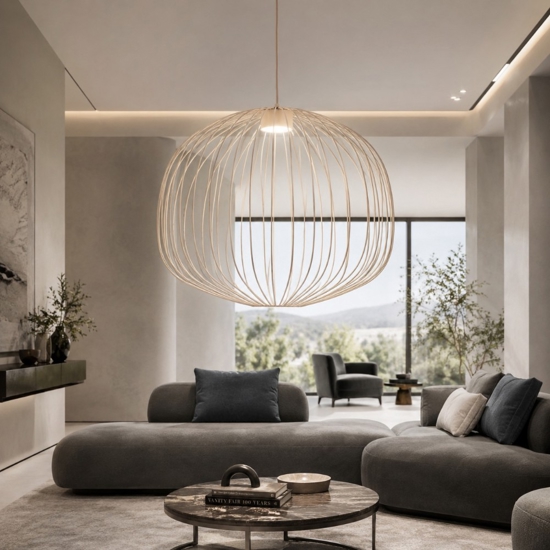 Lampadario gabbia di metallo sabbia design moderno per soggiorno