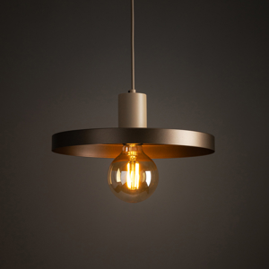 Lampada a sospensione 30 cm disco di metallo marrone sabbia