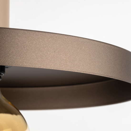 Lampada a sospensione 30 cm disco di metallo marrone sabbia