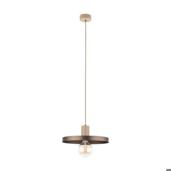 Lampada a sospensione 30 cm disco di metallo marrone sabbia