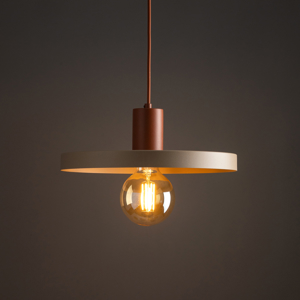 Lampada a sospensione disco 30 cm di metallo sabbia mattone