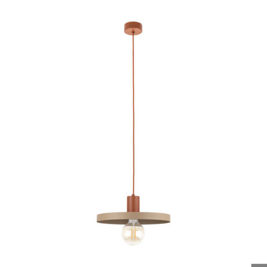 Lampada a sospensione disco 30 cm di metallo sabbia mattone