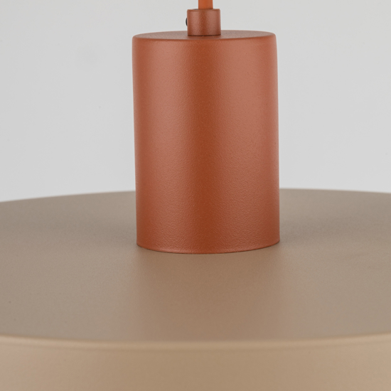 Lampada a sospensione disco 30 cm di metallo sabbia mattone