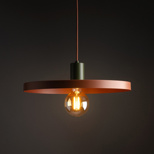 Lampadario a sospensione per sala da pranzo piatto 40 cm mattone verde
