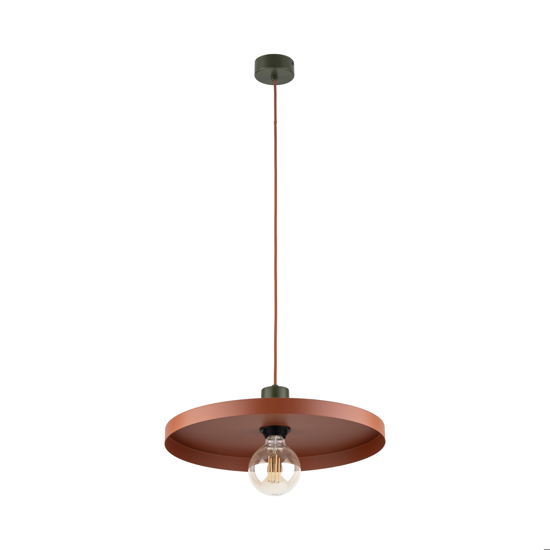 Lampadario a sospensione per sala da pranzo piatto 40 cm mattone verde