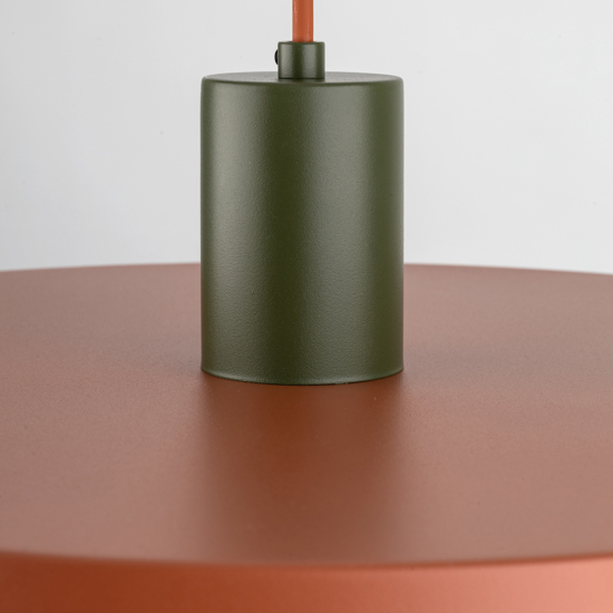 Lampadario a sospensione per sala da pranzo piatto 40 cm mattone verde