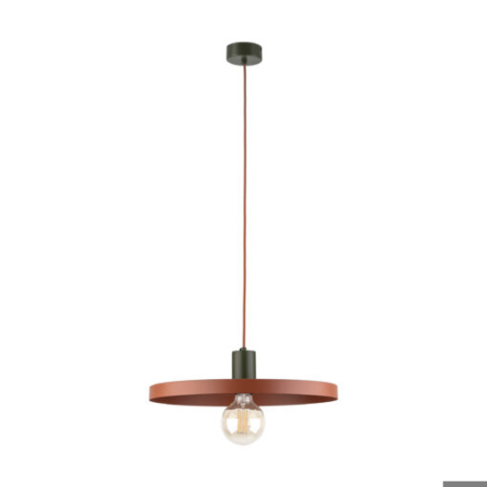 Lampadario a sospensione per sala da pranzo piatto 40 cm mattone verde