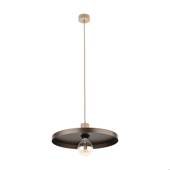 Lampadario piatto 40 cm sabbia marrone per tavolo da pranzo