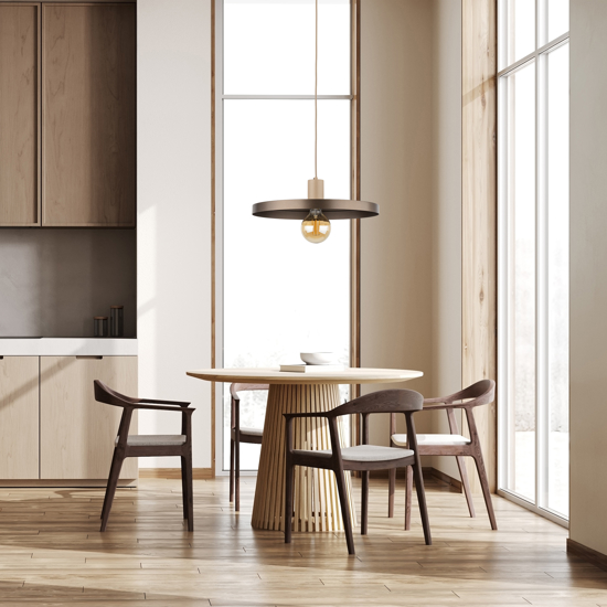 Lampadario piatto 40 cm sabbia marrone per tavolo da pranzo