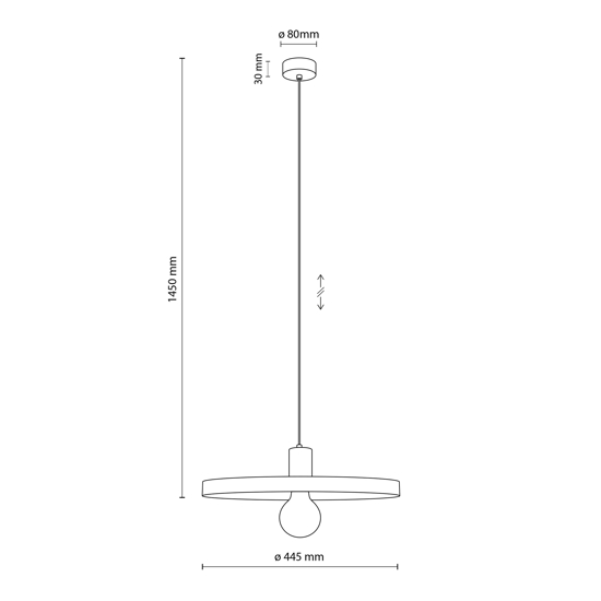 Lampadario piatto 40 cm sabbia marrone per tavolo da pranzo