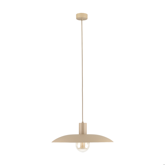 Lampadario piatto a sospensione 41 cm di metallo sabbia per cucina